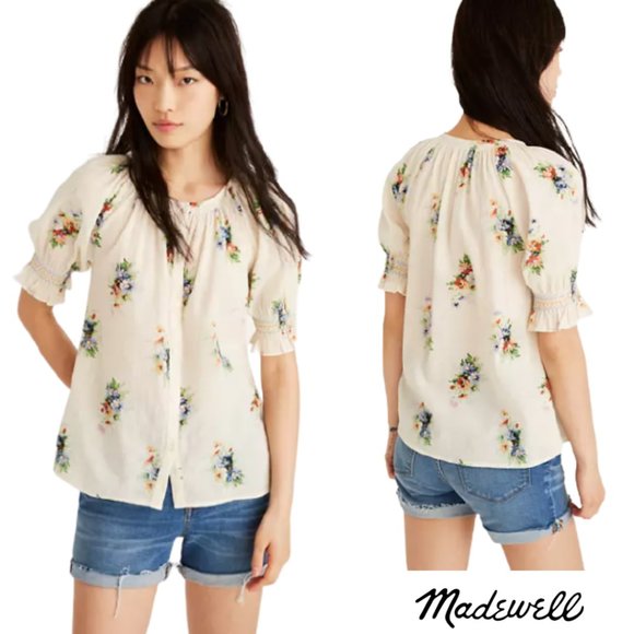 Madewell Tops - Madewell Floral Smock Button Down Blouse